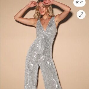 Silver Sequin Jumpsuit